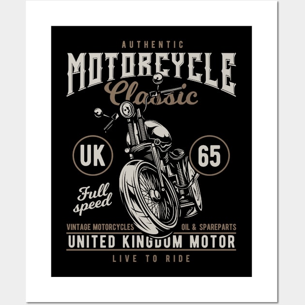 Ride Motorcycle Custom Classic Oldtimer Wall Art by gdimido